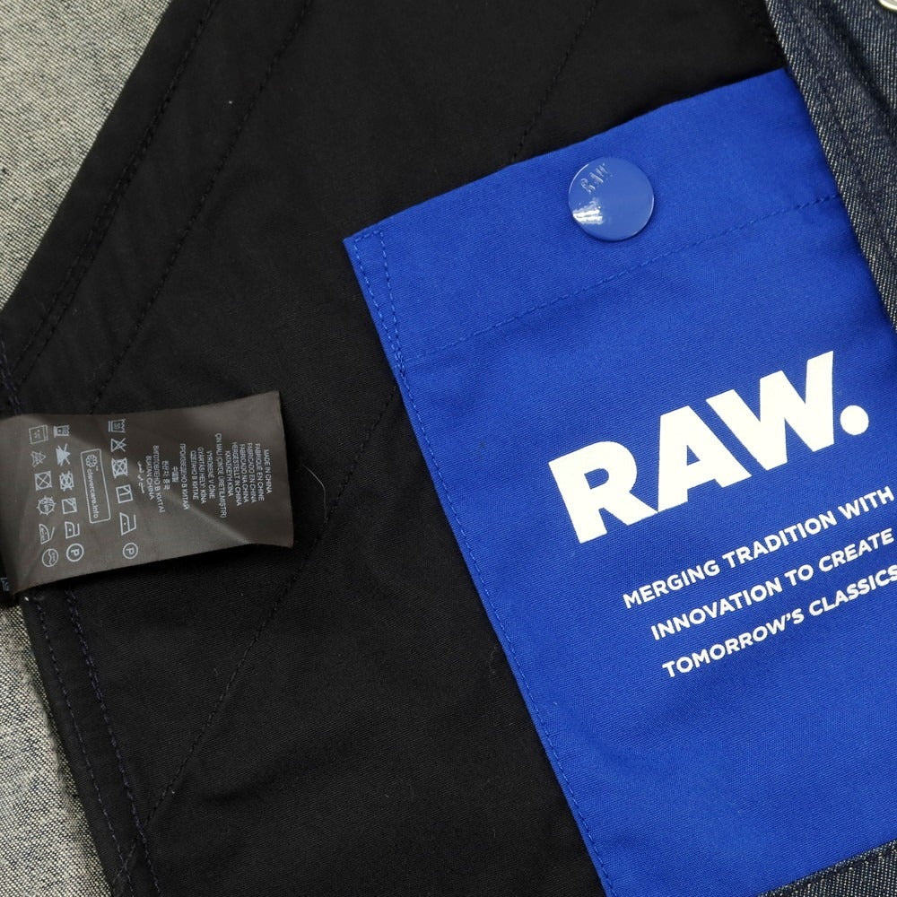 【中古】ジースターロウ G-STAR RAW コットン 生地切り替え デニムジャケット ネイビーxブルー【サイズXS】【 状態ランクB 】【 メンズ 】 [EPD]