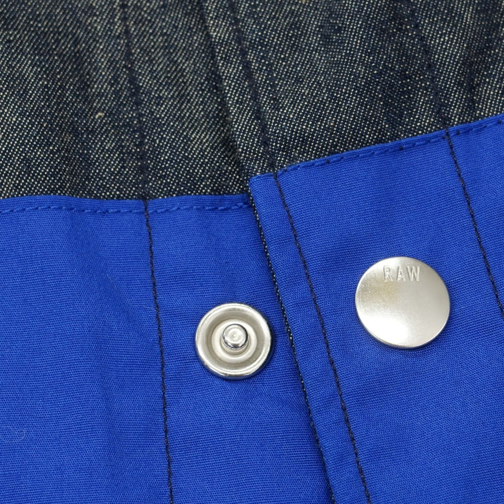 【中古】ジースターロウ G-STAR RAW コットン 生地切り替え デニムジャケット ネイビーxブルー【サイズXS】【 状態ランクB 】【 メンズ 】 [EPD]