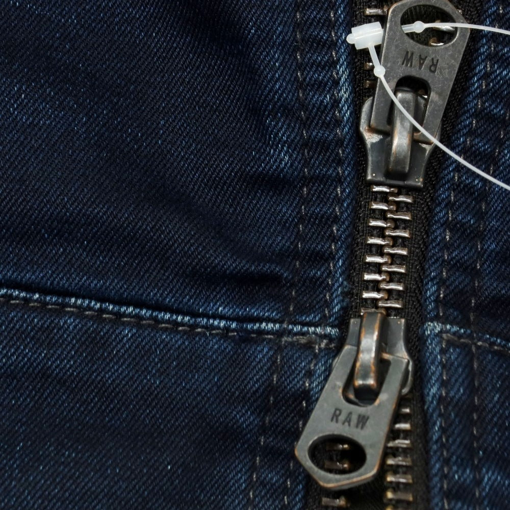 【中古】ジースターロウ G-STAR RAW コットンポリエステル デニムジャケット ライダースジャケット ネイビー【 XS 】【 状態ランクB 】【 メンズ 】