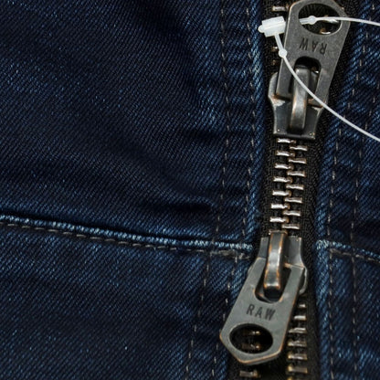 【中古】ジースターロウ G-STAR RAW コットンポリエステル デニムジャケット ライダースジャケット ネイビー【 XS 】【 状態ランクB 】【 メンズ 】