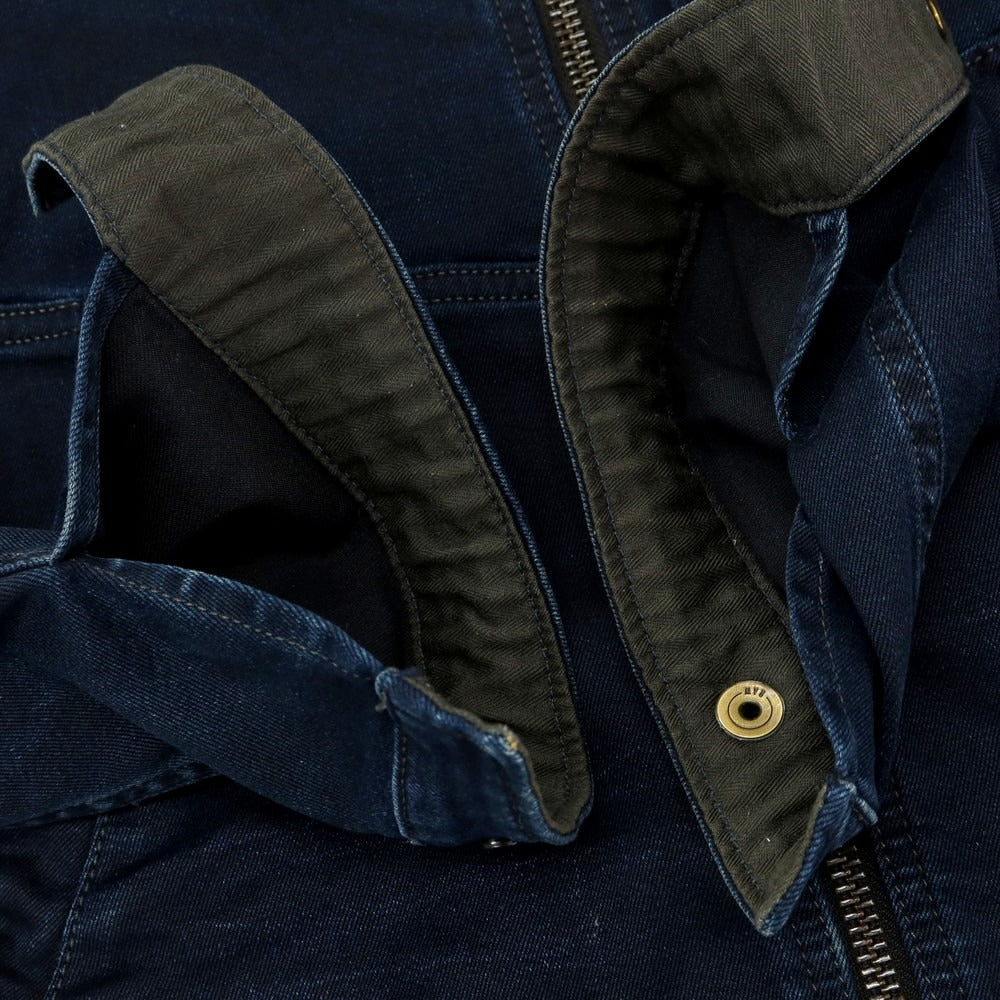 【中古】ジースターロウ G-STAR RAW コットンポリエステル デニムジャケット ライダースジャケット ネイビー【 XS 】【 状態ランクB 】【 メンズ 】