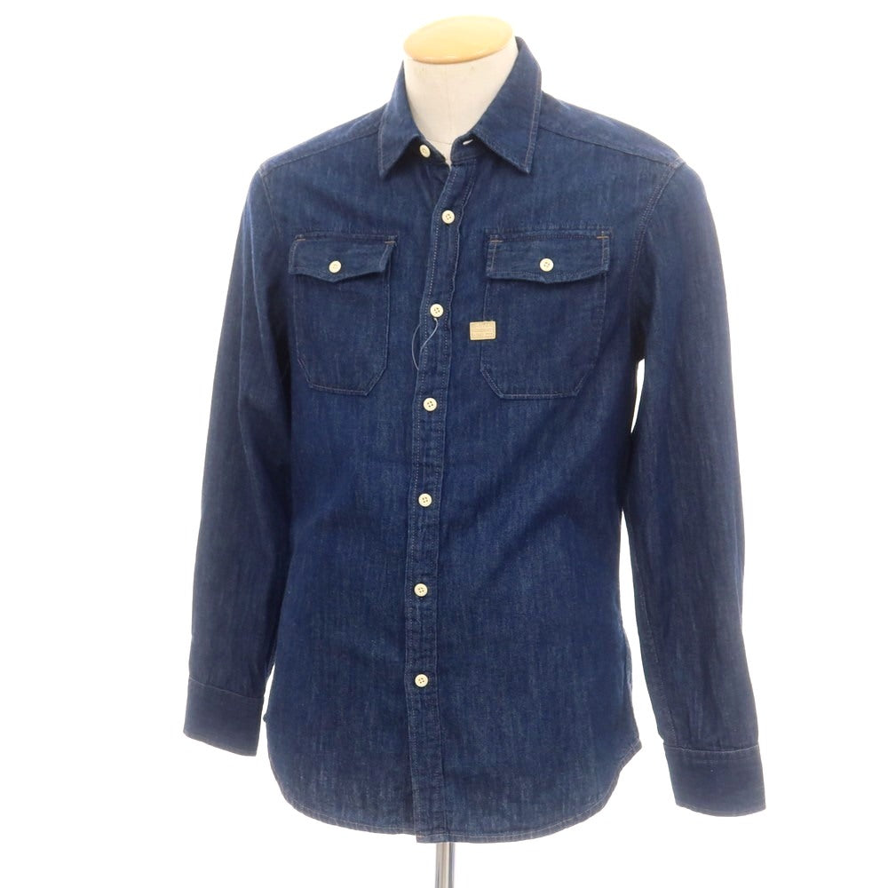 【中古】ジースターロウ G-STAR RAW コットン デニム カジュアルシャツ ネイビー【 XS 】【 状態ランクB 】【 メンズ 】 [CPD]