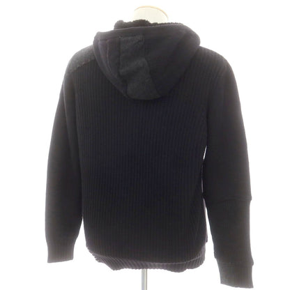 【中古】ディーゼル DIESEL ナイロンコットンウール ジップアップ ニット パーカー ブラック【 S 】【 状態ランクB 】【 メンズ 】