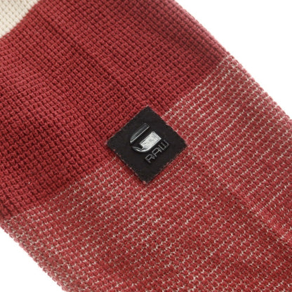 【中古】ジースターロウ G-STAR RAW コットン クルーネック プルオーバーニット アイボリーxレッド系【 XS 】【 状態ランクC 】【 メンズ 】