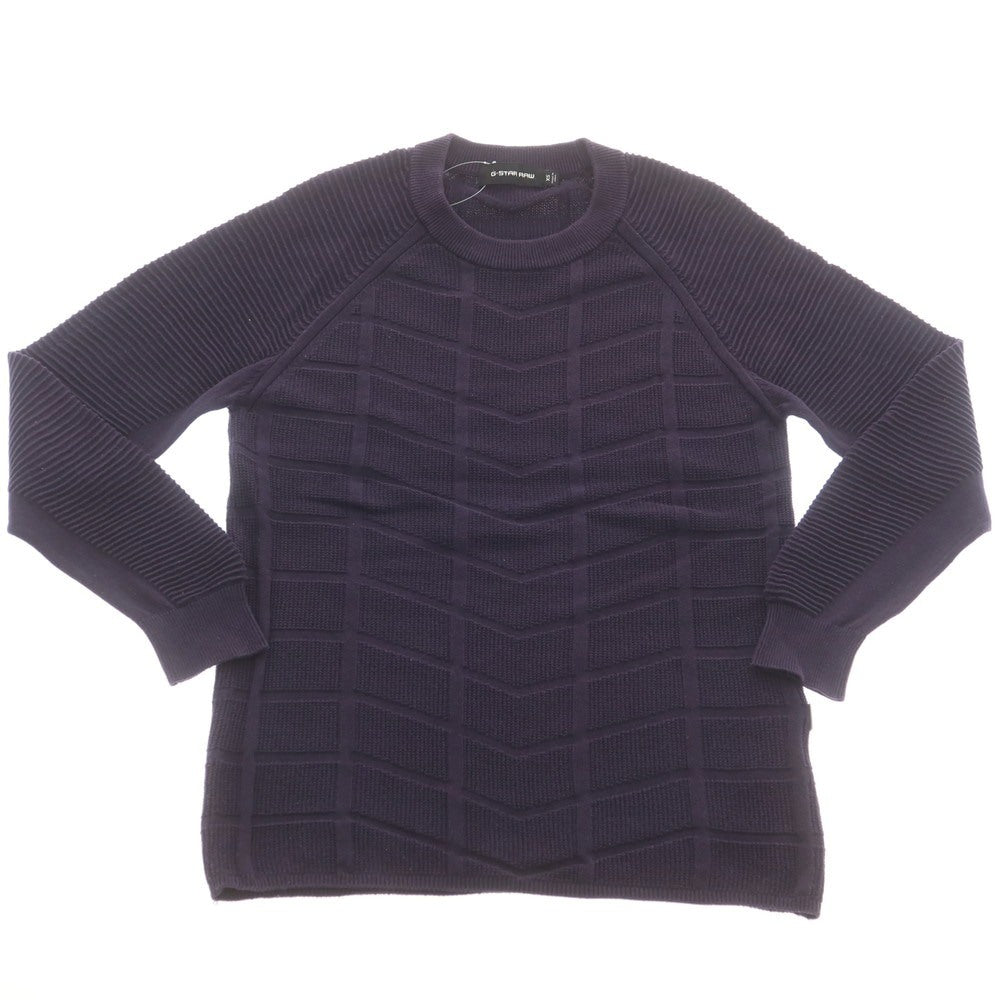 【中古】ジースターロウ G-STAR RAW コットン クルーネック プルオーバーニット ネイビー【サイズXS】【 状態ランクC 】【 メンズ 】 [EPD]