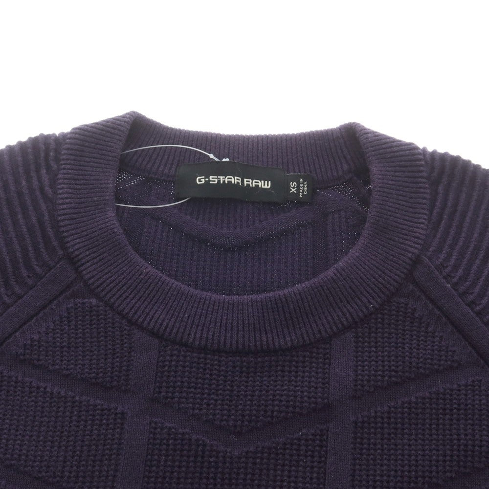 【中古】ジースターロウ G-STAR RAW コットン クルーネック プルオーバーニット ネイビー【サイズXS】【 状態ランクC 】【 メンズ 】 [EPD]