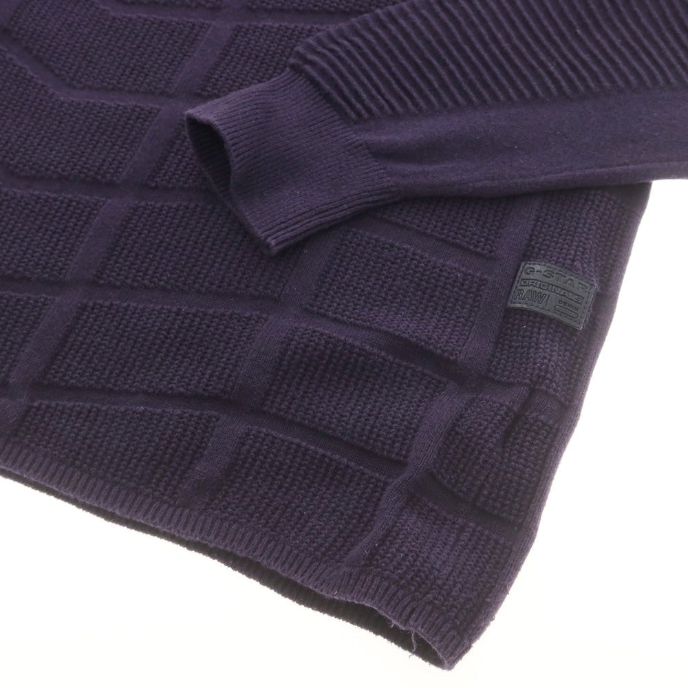 【中古】ジースターロウ G-STAR RAW コットン クルーネック プルオーバーニット ネイビー【サイズXS】【 状態ランクC 】【 メンズ 】 [EPD]