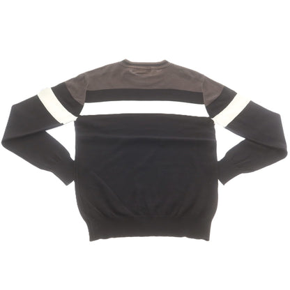 【中古】ジースターロウ G-STAR RAW コットン クルーネック プルオーバーニット ブラックxグレー系【 XS 】【 状態ランクC 】【 メンズ 】