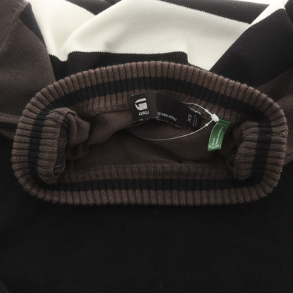 【中古】ジースターロウ G-STAR RAW コットン クルーネック プルオーバーニット ブラックxグレー系【 XS 】【 状態ランクC 】【 メンズ 】