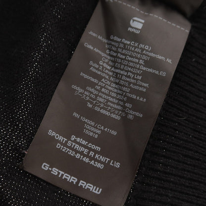 【中古】ジースターロウ G-STAR RAW コットン クルーネック プルオーバーニット ブラックxグレー系【 XS 】【 状態ランクC 】【 メンズ 】