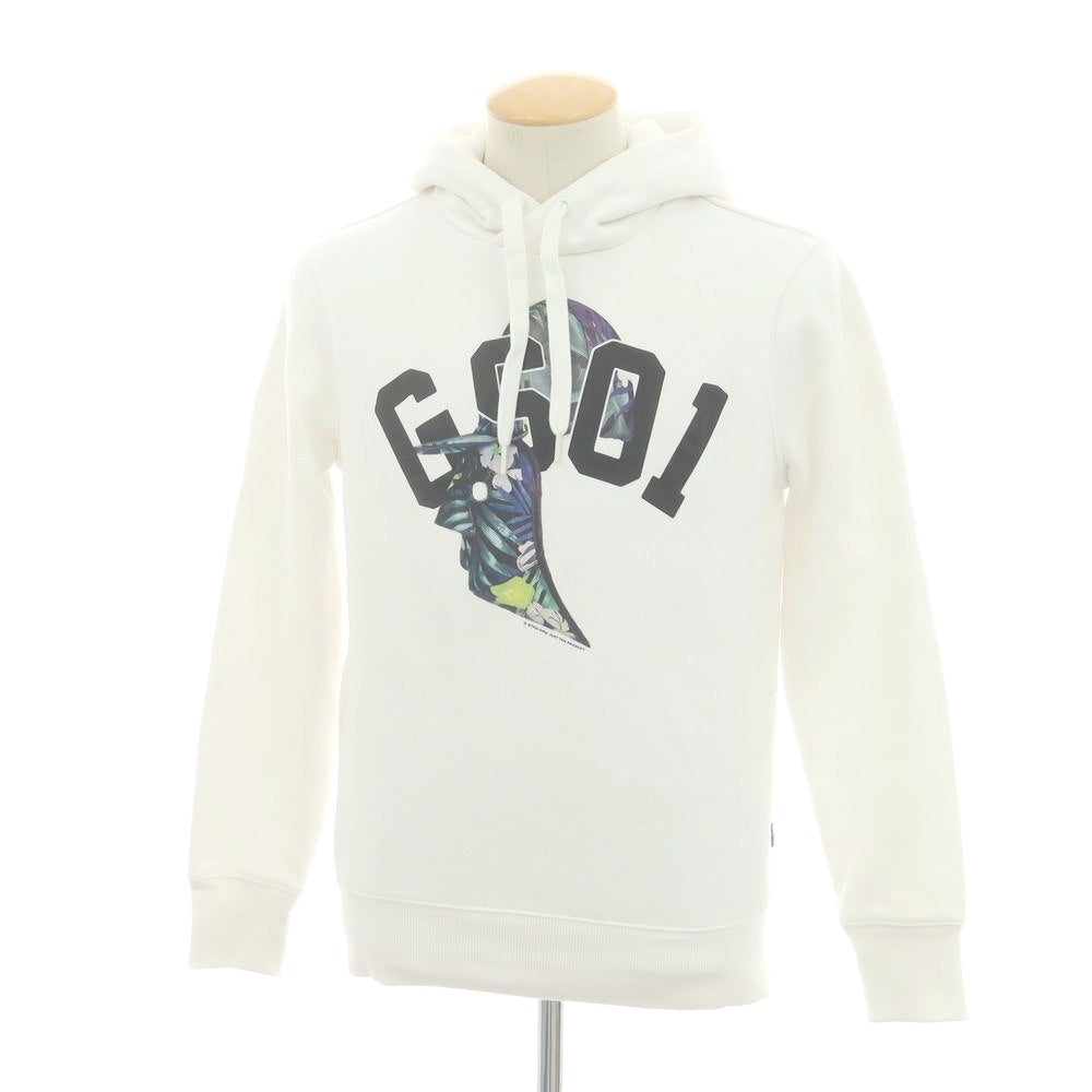 【中古】ジースターロウ G-STAR RAW コットンポリエステル スウェット プルオーバー パーカー ホワイト【サイズXS】【 状態ランクC 】【 メンズ 】 [DPD]