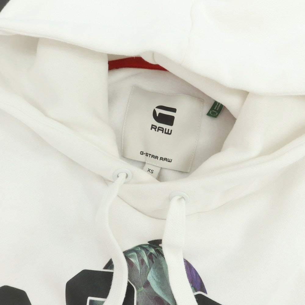 【中古】ジースターロウ G-STAR RAW コットンポリエステル スウェット プルオーバー パーカー ホワイト【サイズXS】【 状態ランクC 】【 メンズ 】 [DPD]