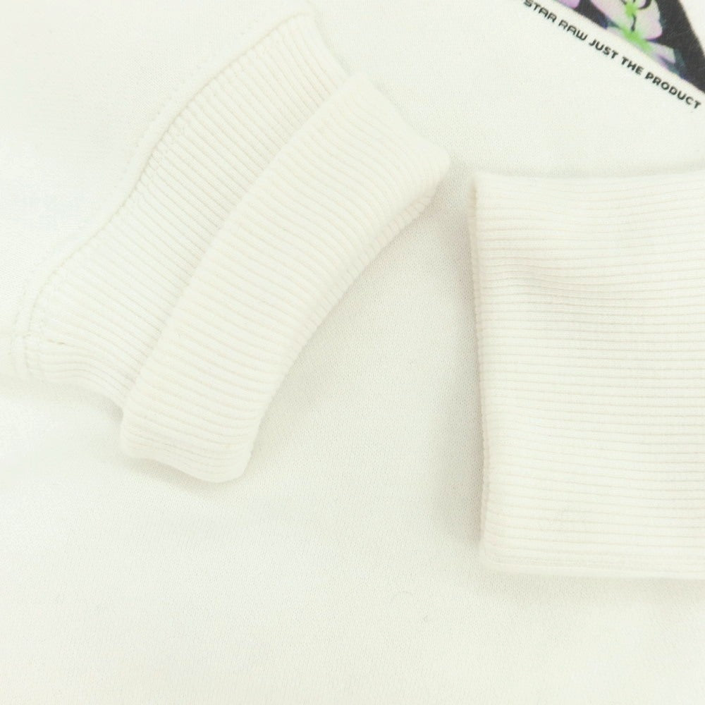 【中古】ジースターロウ G-STAR RAW コットンポリエステル スウェット プルオーバー パーカー ホワイト【サイズXS】【 状態ランクC 】【 メンズ 】 [DPD]