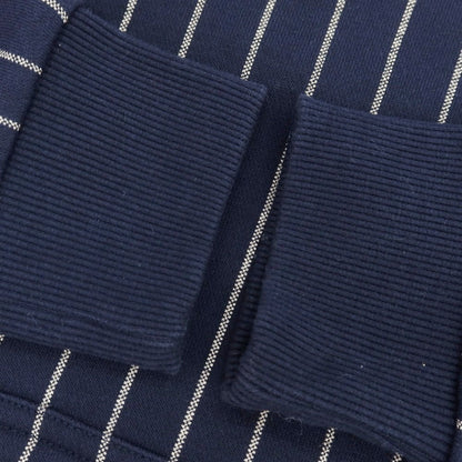 【中古】ジースターロウ G-STAR RAW コットンポリエステル スウェット ストライプ プルオーバー パーカー ネイビーxアイボリー【 S 】【 状態ランクB 】【 メンズ 】
