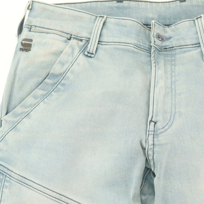 【中古】ジースターロウ G-STAR RAW ストレッチ コットンポリエステル ジーンズ デニムパンツ ライトブルー【 28 】【 状態ランクC 】【 メンズ 】