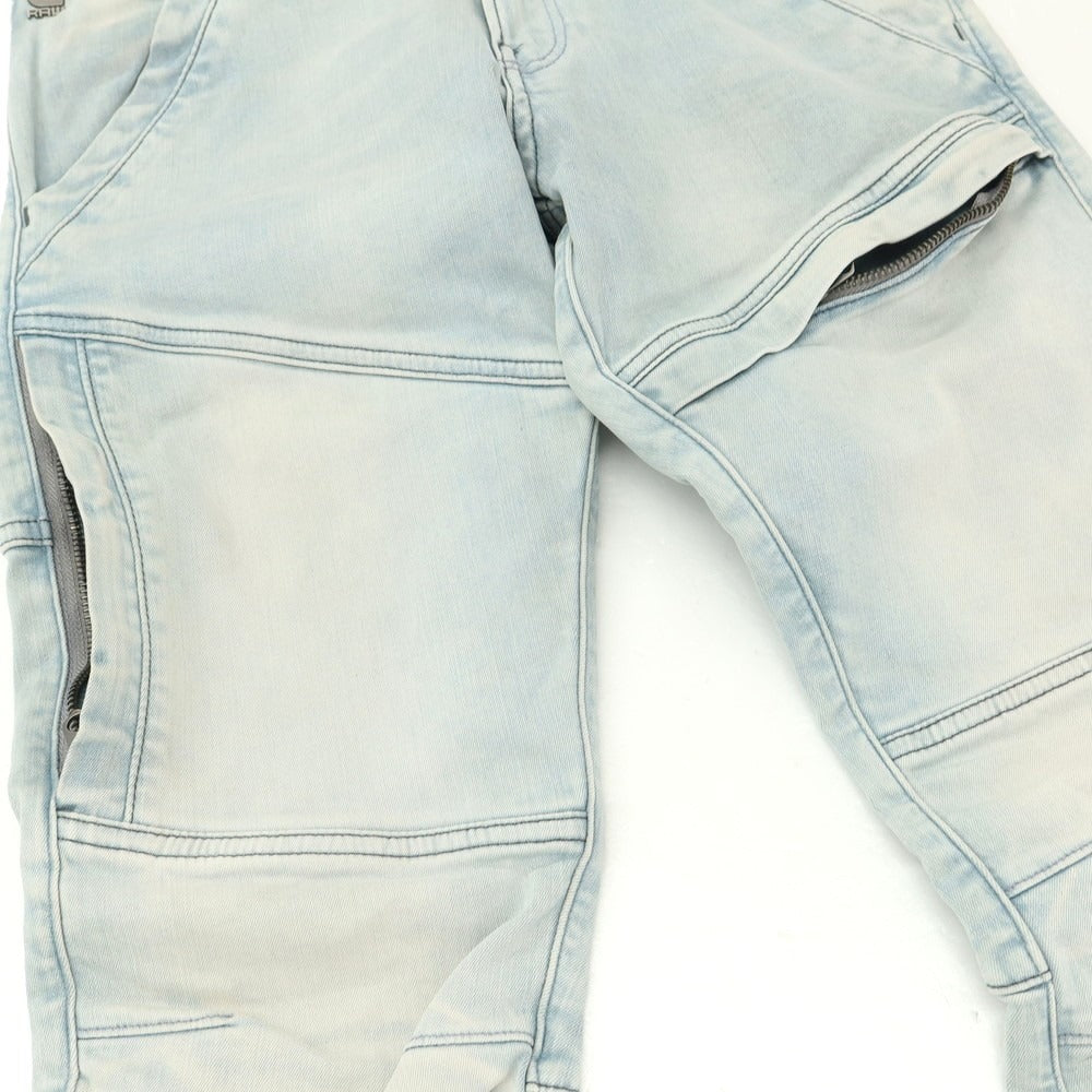 【中古】ジースターロウ G-STAR RAW ストレッチ コットンポリエステル ジーンズ デニムパンツ ライトブルー【 28 】【 状態ランクC 】【 メンズ 】