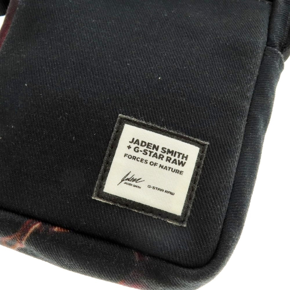 【中古】ジースターロウ G-STAR RAW コットン ショルダーバッグ ブラックxレッド【 状態ランクC 】【 メンズ 】