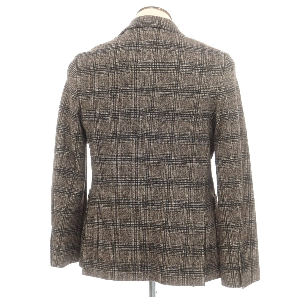 【中古】チルコロ1901 CIRCOLO 1901 ストレッチコットン チェック カジュアルジャケット ダークベージュxブラック【 50 】【 状態ランクB 】【 メンズ 】