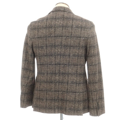 【中古】チルコロ1901 CIRCOLO 1901 ストレッチコットン チェック カジュアルジャケット ダークベージュxブラック【 50 】【 状態ランクB 】【 メンズ 】