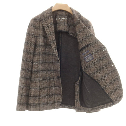 【中古】チルコロ1901 CIRCOLO 1901 ストレッチコットン チェック カジュアルジャケット ダークベージュxブラック【 50 】【 状態ランクB 】【 メンズ 】