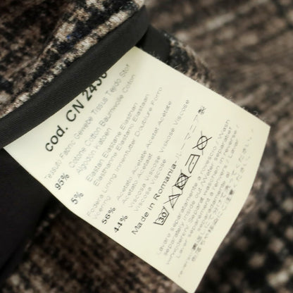 【中古】チルコロ1901 CIRCOLO 1901 ストレッチコットン チェック カジュアルジャケット ダークベージュxブラック【 50 】【 状態ランクB 】【 メンズ 】