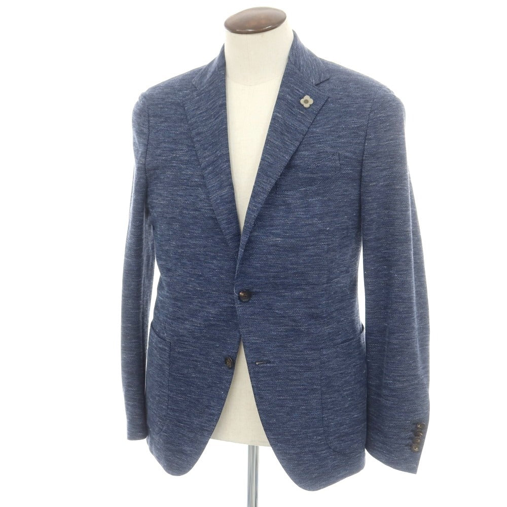【中古】ラルディーニ LARDINI コットンリネンジャージー カジュアルジャケット ネイビー【 50 】【 状態ランクB 】【 メンズ 】