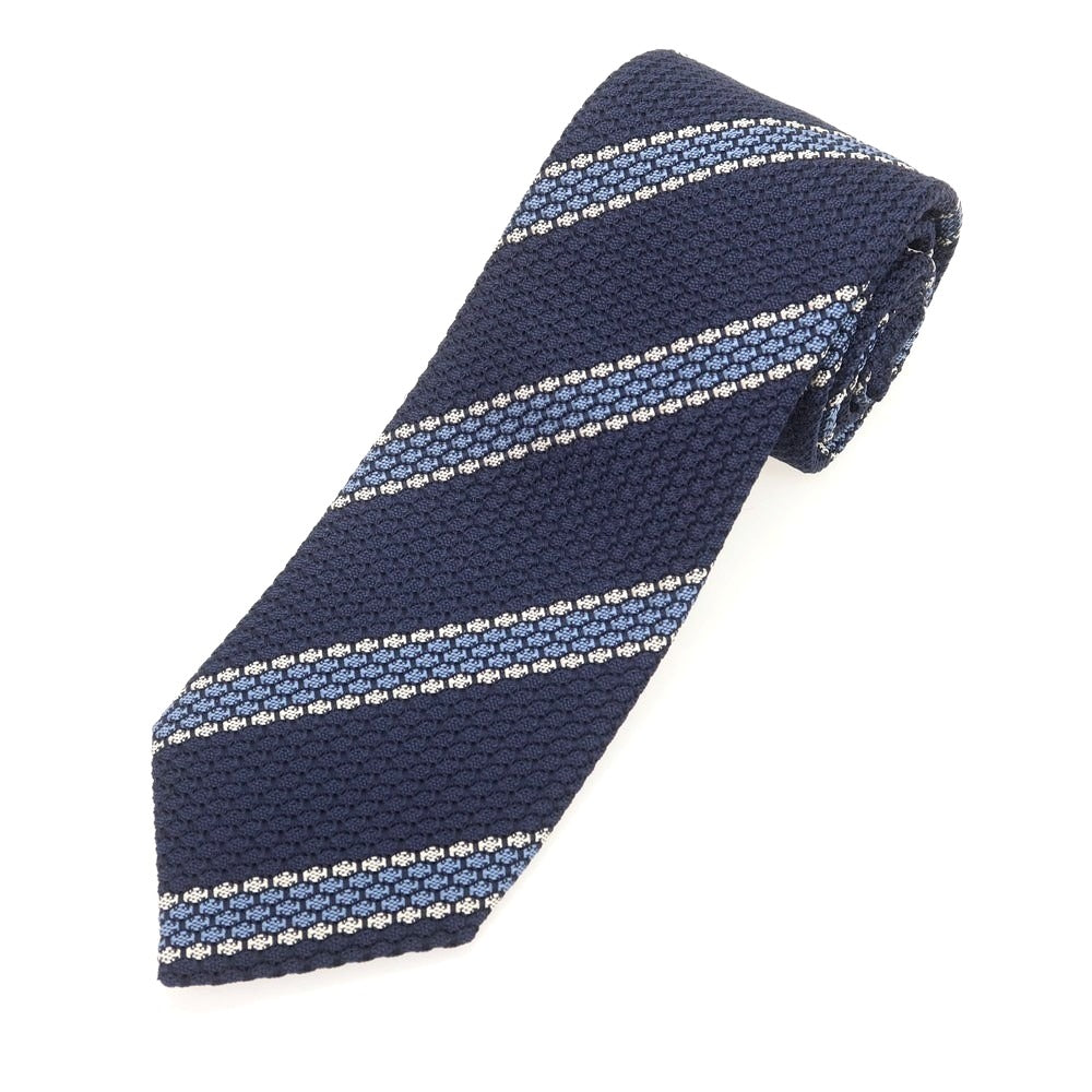 【新品】ニッキー nicky シルク ストライプ柄ネクタイ ネイビーxブルー【 状態ランクN 】【 メンズ 】 [BPD]