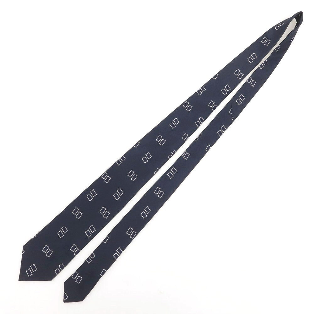 【新品】ニッキー nicky シルク 小紋柄ネクタイ ダークネイビーxホワイト【 状態ランクN 】【 メンズ 】 [BPD]