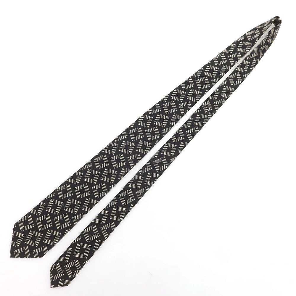 【新品】ニッキー nicky シルク 小紋柄ネクタイ ブラックxライトベージュ【 状態ランクN 】【 メンズ 】 [BPD]