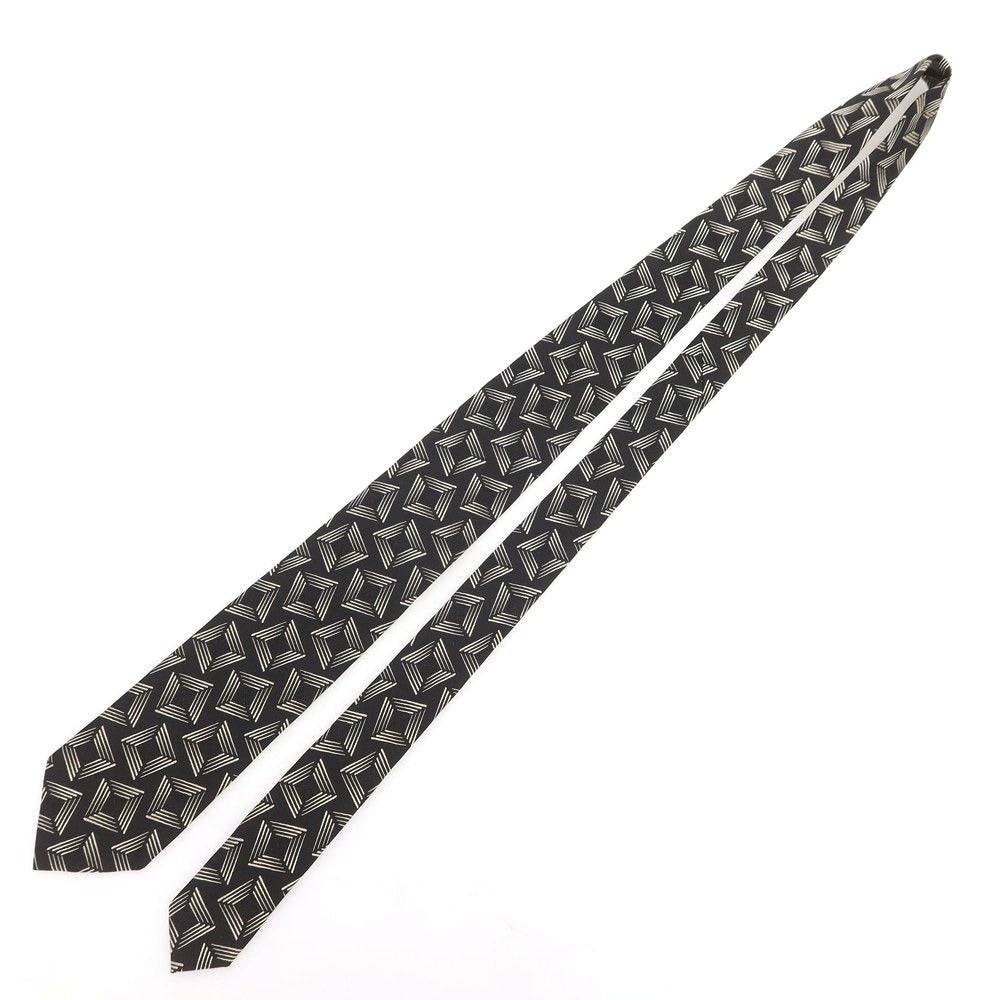 【新品】ニッキー nicky シルク 小紋柄ネクタイ ブラックxライトベージュ【 状態ランクN 】【 メンズ 】 [BPD]