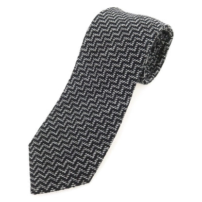 【新品】ニッキー nicky ウールシルク ヘリンボーン柄ネクタイ ブラックxホワイト【 状態ランクN 】【 メンズ 】