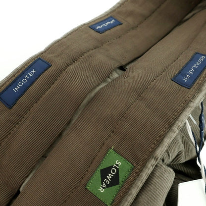 【新品アウトレット】インコテックス INCOTEX 細畝コーデュロイ スラックスパンツ グレーカーキ【 46 】【 状態ランクN- 】【 メンズ 】