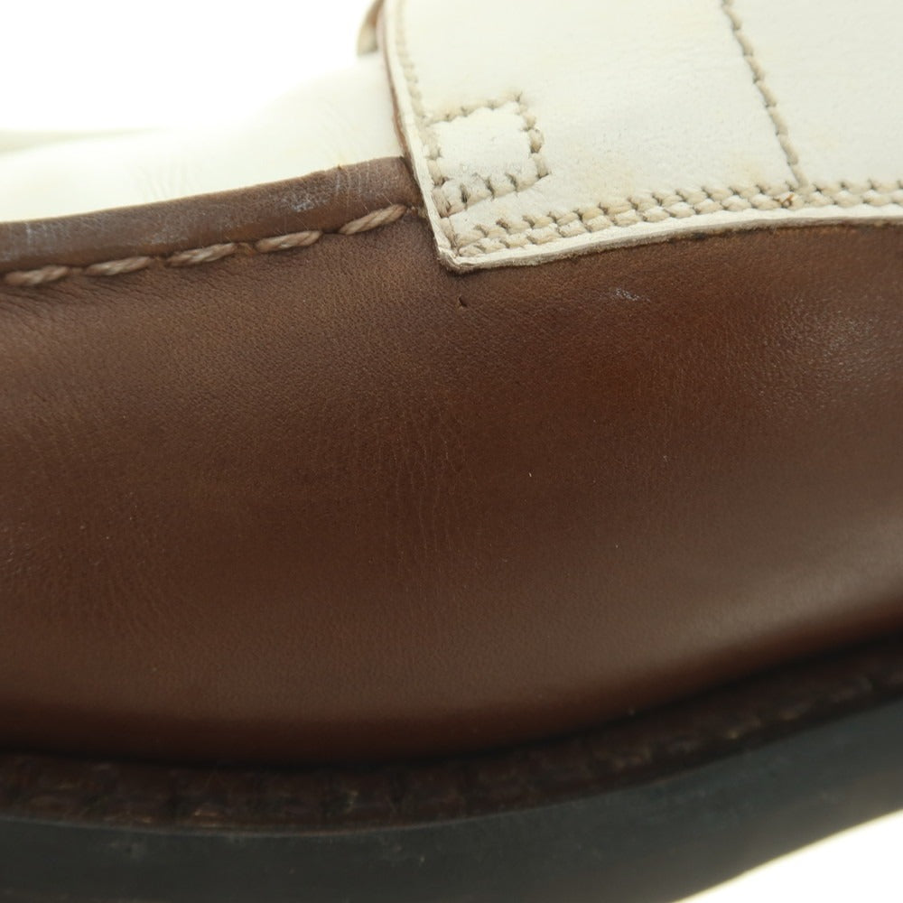 【中古】ジェイエムウエストン J.M WESTON GOLF コンビ Uチップ ドレスシューズ ブラウンxホワイト【 6 1/2C 】【 状態ランクC 】【 メンズ 】