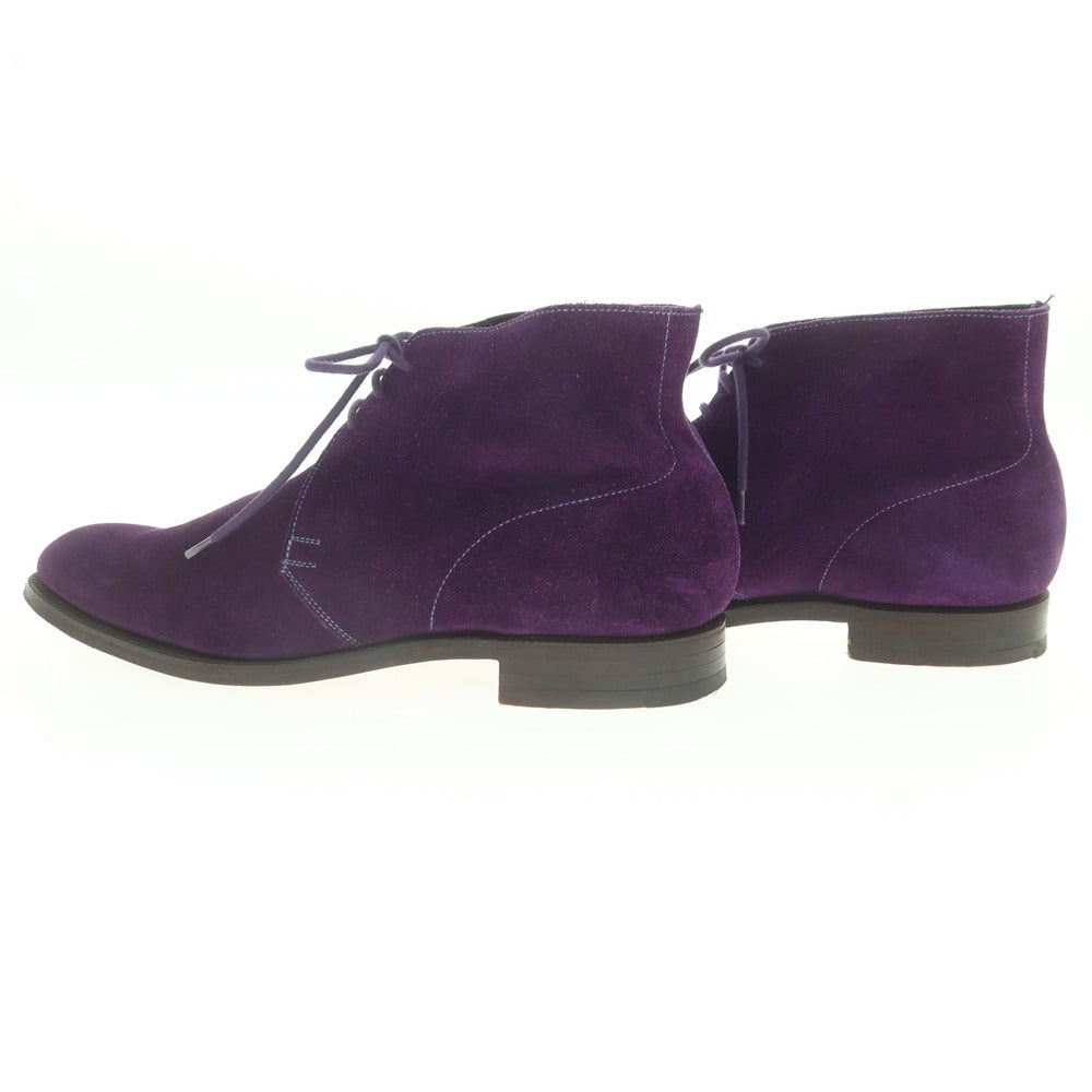 【中古】クロケットアンドジョーンズ CROCKETT&amp;JONES CHUKKA スエード チャッカブーツ パープル【 7E 】【 状態ランクB 】【 メンズ 】