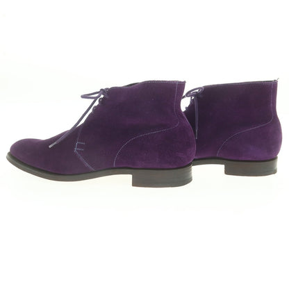 【中古】クロケットアンドジョーンズ CROCKETT&amp;JONES CHUKKA スエード チャッカブーツ パープル【 7E 】【 状態ランクB 】【 メンズ 】