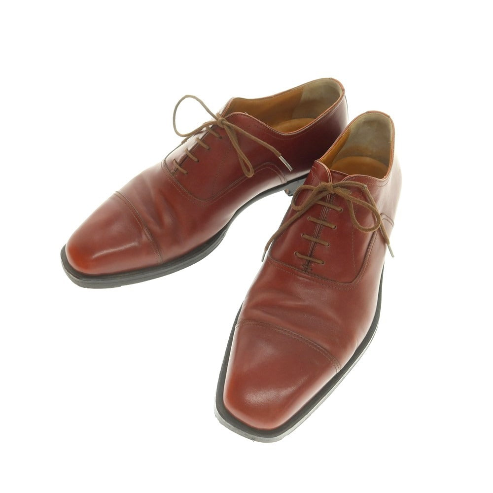 【中古】エルメス HERMES ストレートチップ ドレスシューズ レッドブラウン【 40 】【 状態ランクC 】【 メンズ 】