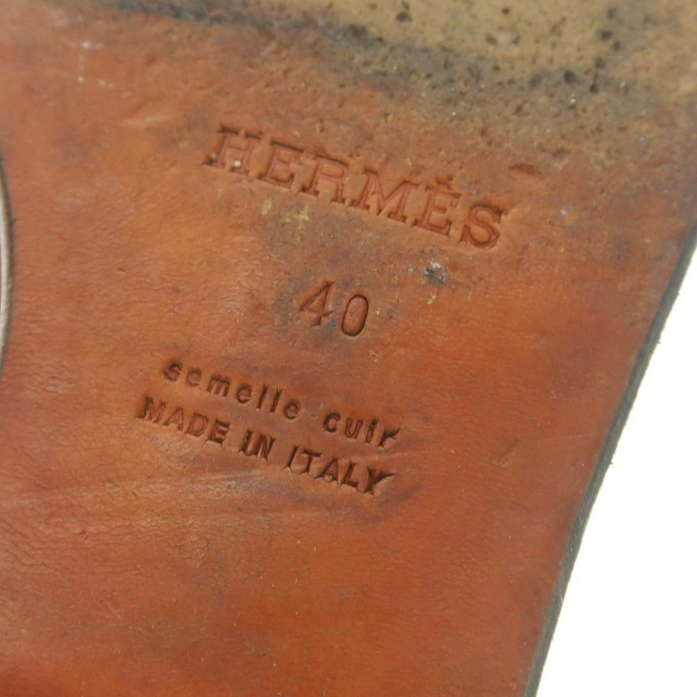 【中古】エルメス HERMES ストレートチップ ドレスシューズ レッドブラウン【 40 】【 状態ランクC 】【 メンズ 】
