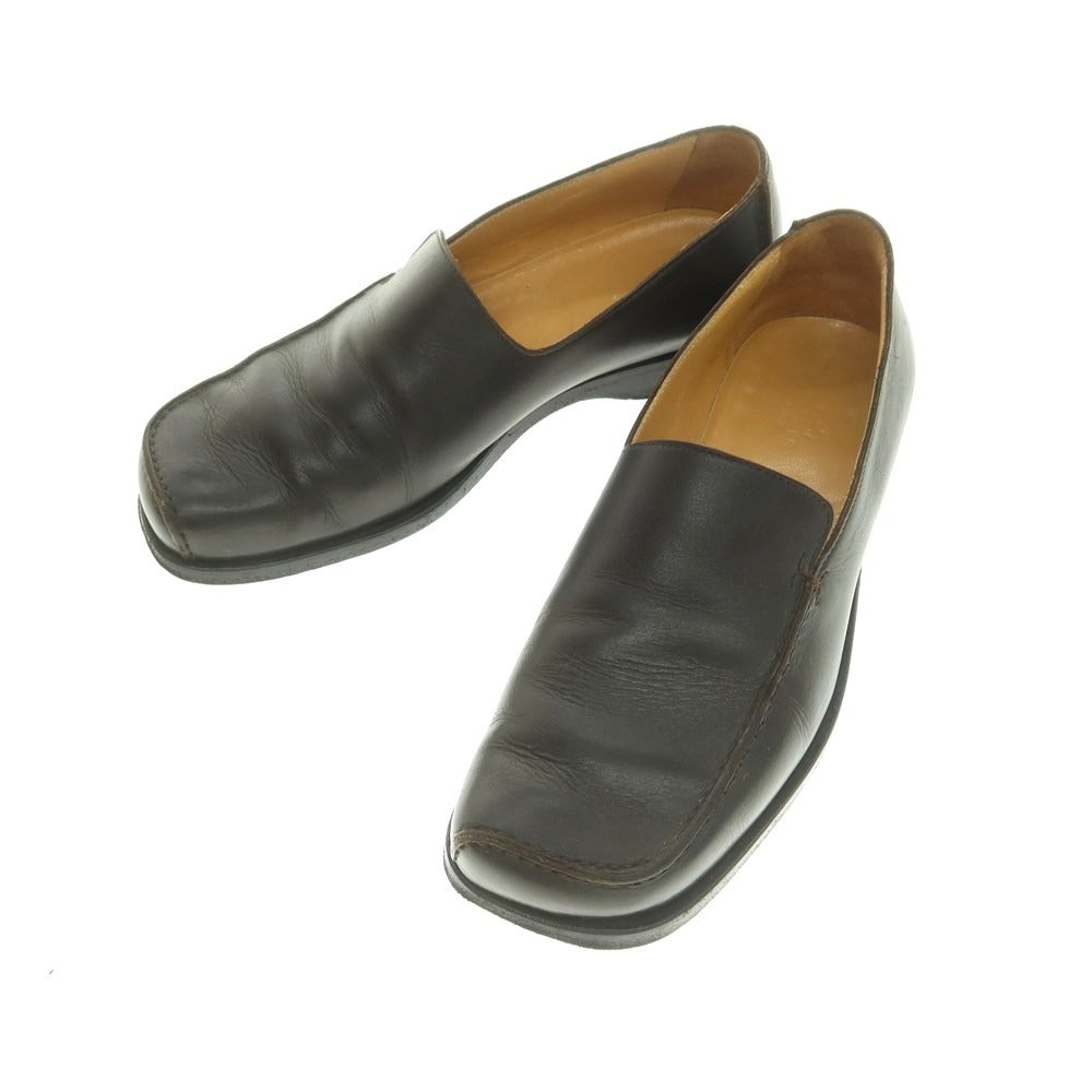 【中古】エルメス HERMES レザー ローファー ダークブラウン【 40.5 】【 状態ランクC 】【 メンズ 】