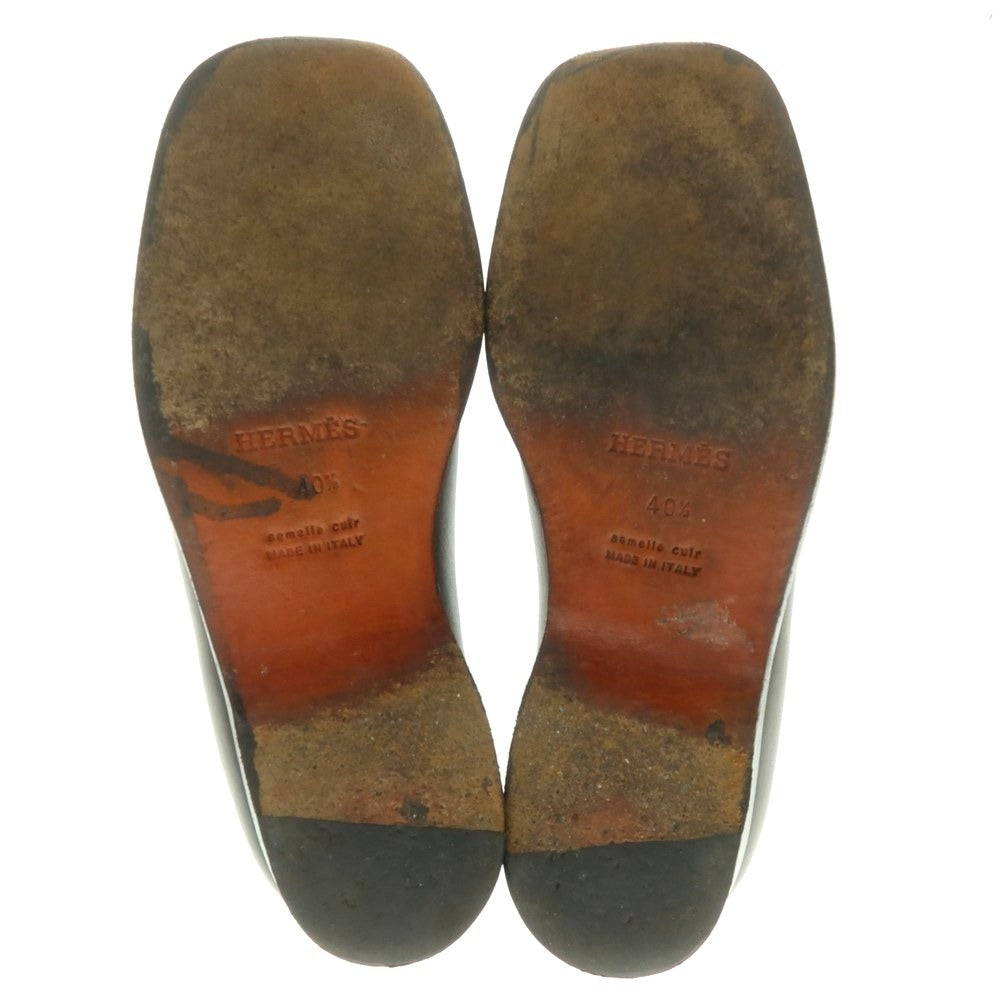 【中古】エルメス HERMES レザー ローファー ダークブラウン【 40.5 】【 状態ランクC 】【 メンズ 】