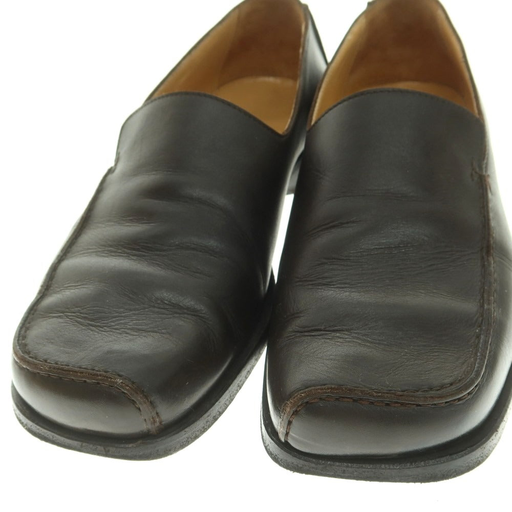 【中古】エルメス HERMES レザー ローファー ダークブラウン【 40.5 】【 状態ランクC 】【 メンズ 】