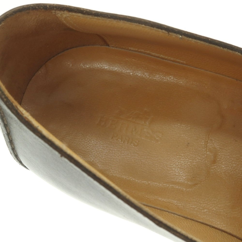 【中古】エルメス HERMES レザー ローファー ダークブラウン【 40.5 】【 状態ランクC 】【 メンズ 】