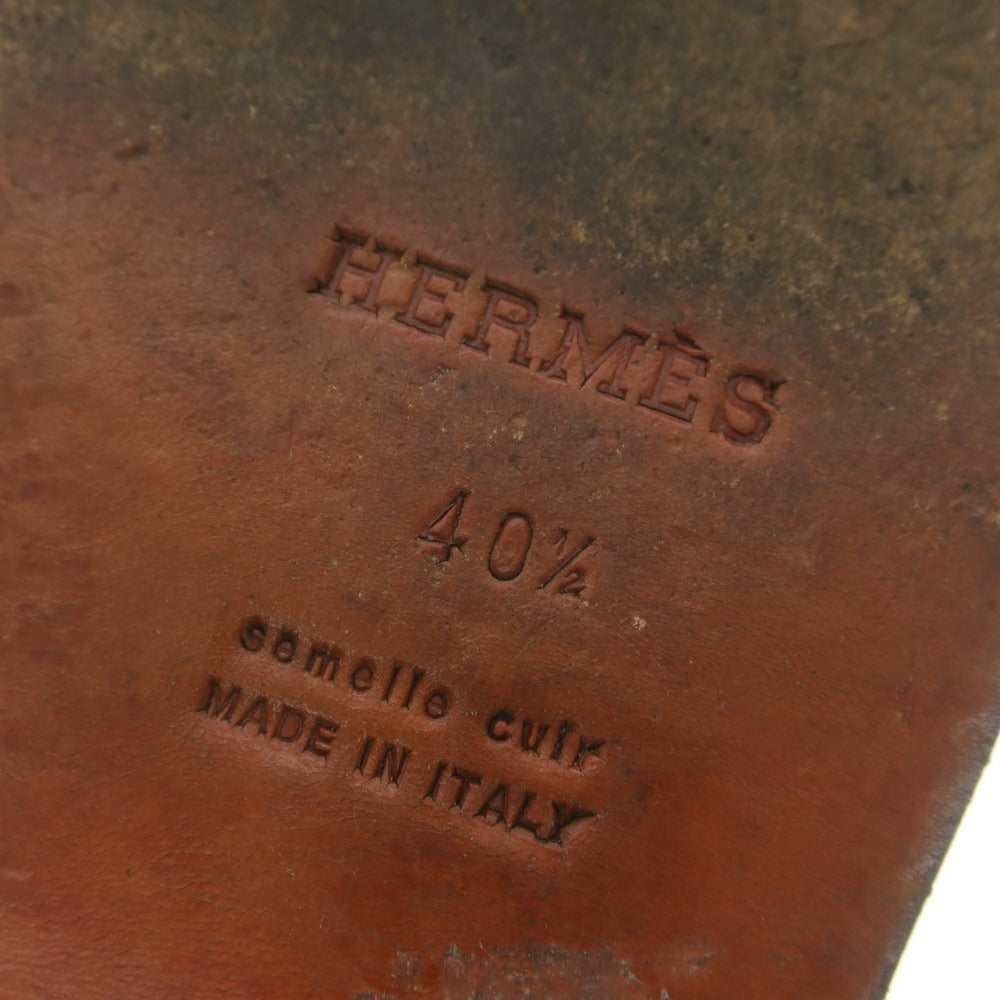 【中古】エルメス HERMES レザー ローファー ダークブラウン【 40.5 】【 状態ランクC 】【 メンズ 】