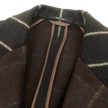 【中古】エルメス HERMES ウールナイロン ストライプ チェスターフィールドコート ブラウン【 50 】【 状態ランクB 】【 メンズ 】