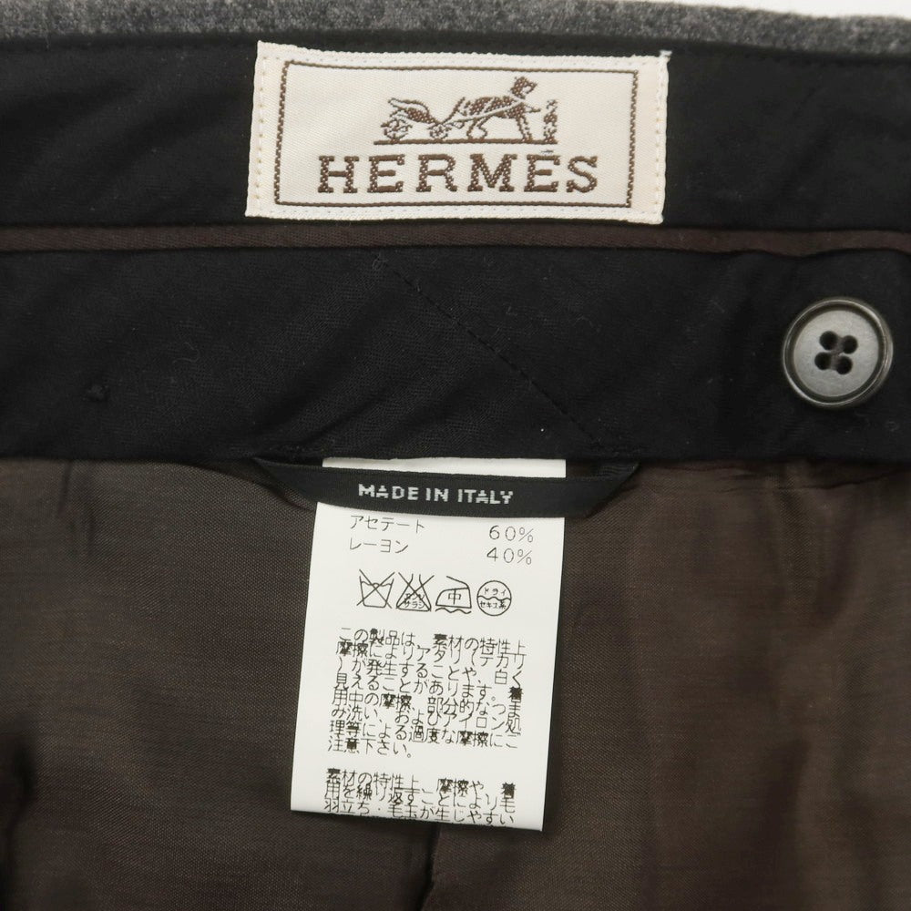 【中古】エルメス HERMES ウール ドレススラックスパンツ グレー【 38 】【 状態ランクB 】【 メンズ 】