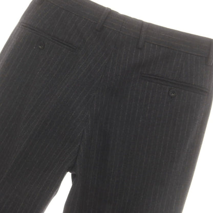 【中古】エルメス HERMES ストレッチ ウールカシミヤ ストライプ ドレススラックスパンツ チャコールxカーキ【 48 】【 状態ランクD 】【 メンズ 】