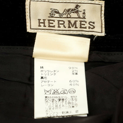 【中古】エルメス HERMES ストレッチコーデュロイ コーデュロイパンツ ブラック【 48 】【 状態ランクC 】【 メンズ 】
