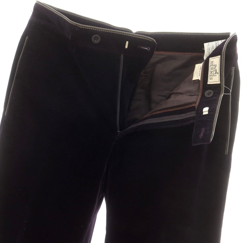 【中古】エルメス HERMES ストレッチコーデュロイ コーデュロイパンツ ダークパープル【 サイズ48 】【 状態ランクD 】【 メンズ 】 [CPD]