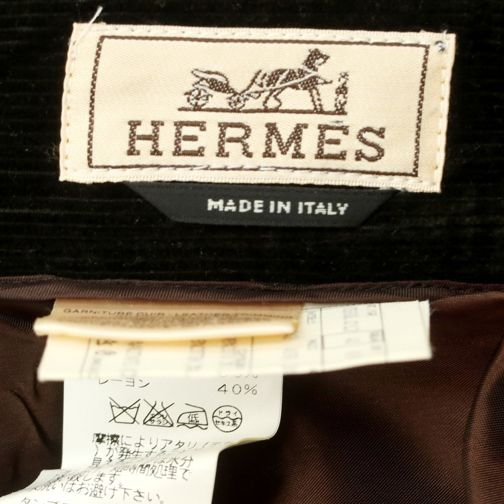 【中古】エルメス HERMES ストレッチコーデュロイ コーデュロイパンツ ダークオリーブ【 サイズ48 】【 状態ランクC 】【 メンズ 】 [CPD]