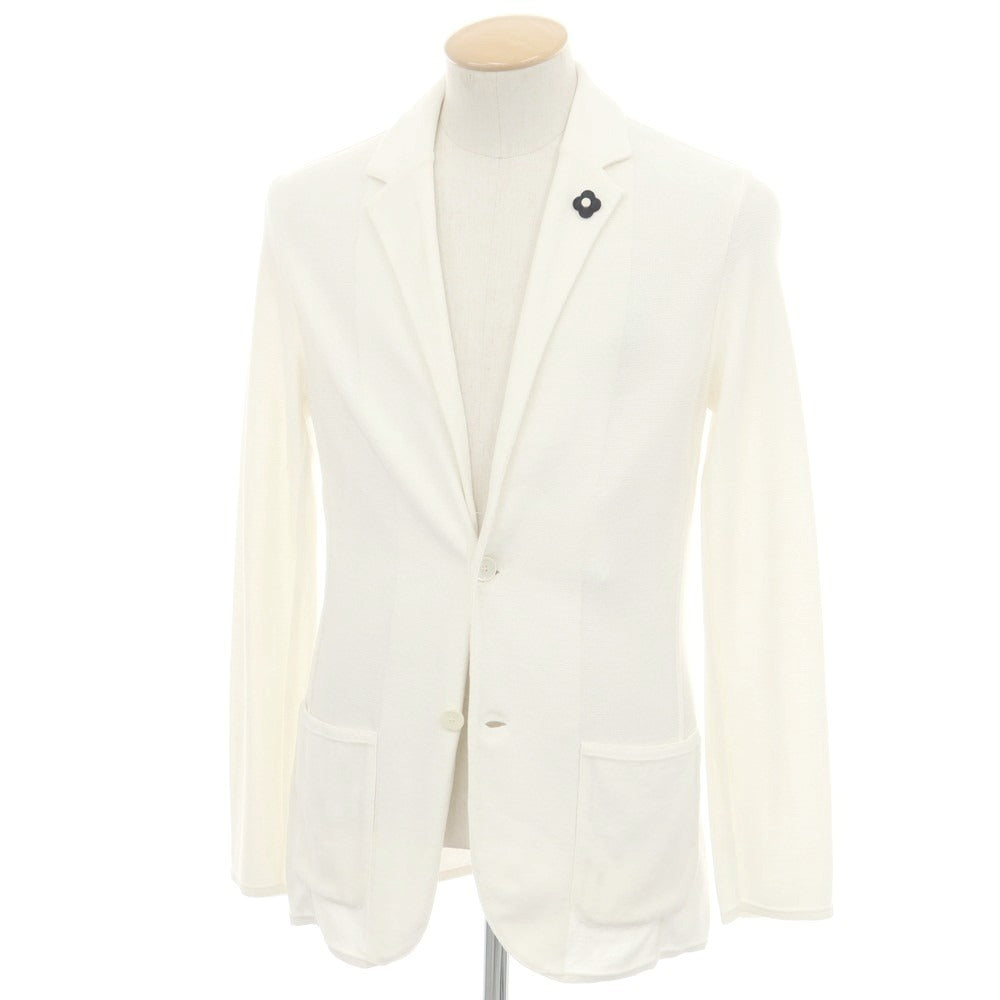 【中古】ラルディーニ LARDINI ハイゲージコットン ニットジャケット アイボリー【 S 】【 状態ランクA 】【 メンズ 】