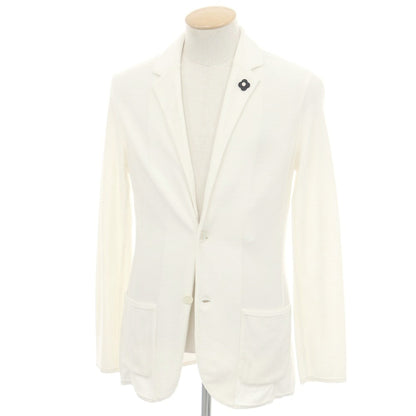 【中古】ラルディーニ LARDINI ハイゲージコットン ニットジャケット アイボリー【 S 】【 状態ランクA 】【 メンズ 】